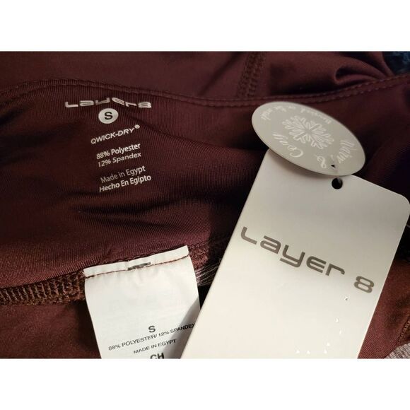 Layer 8 Qwick-Dry Maroon Leggings Womens Small NWT - Picture 5 of 5